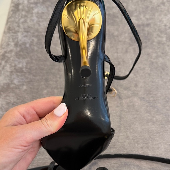 Saint Laurent Black Strappy Heels woman size 9 - Picture 7 of 10